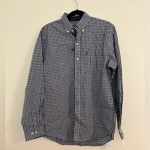 Izod Mens Button Up Navy Plaid Shirt NWT Size M